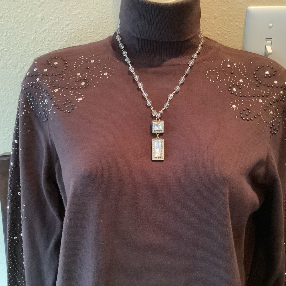 Heidi Daus Gold And Silver Rectangular Crystal Pe… - image 7